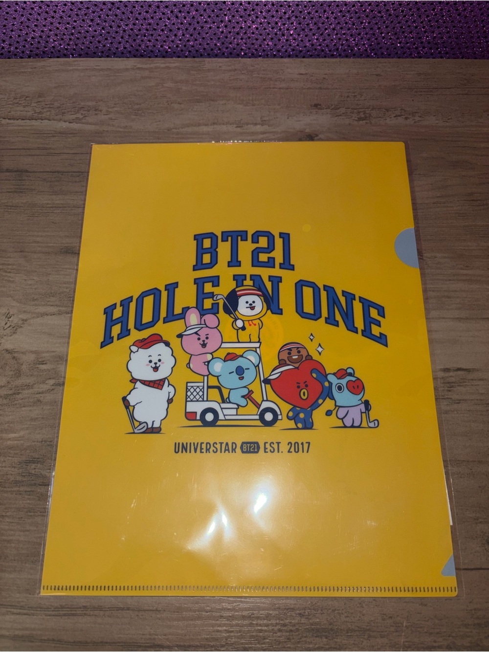 🆕💜BT21 Hole In One Golf File Folder | Official BT21 Stationery Organize